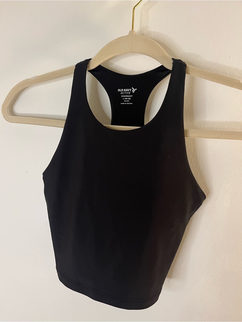 Old Navy Active Powersoft Black Racerback Tank Sports Bra - Picture 3 of 6